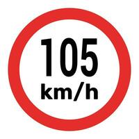 velocità limite cartello 105 km h icona vettore illustrazione