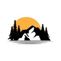 montagna logo semplice illustrazione silhouette modello vettore design