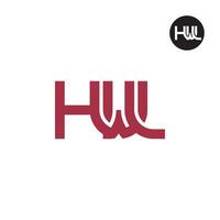 lettera hwl monogramma logo design vettore