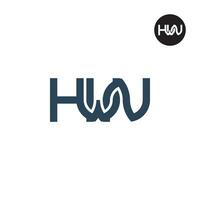 lettera hwn monogramma logo design vettore