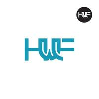 lettera hwf monogramma logo design vettore