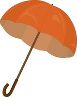 arancia legna maniglia cartone animato ombrello vettore illustrazione