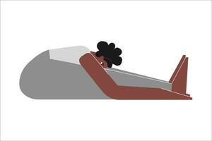 vettore isolato illustrazione con piatto femmina africano americano carattere. forte donna impara posizione paschimottanasana a yoga classe. fitness esercizio - seduto inoltrare piegare