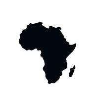 vettore isolato illustrazione icona con nero silhouette di continente Africa e Madagascar. bianca sfondo
