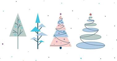 Natale alberi con semplice forme vettore