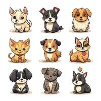 animale domestico cane vettore diverso genere illustrazione cartone animato