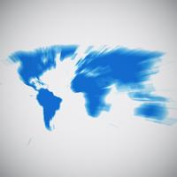 Mappa del mondo concentrandosi sul Sud America, illustrazione vettoriale