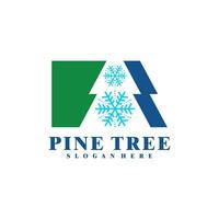 inverno pino albero logo design vettore. creativo pino albero logo concetti modello vettore