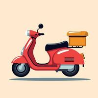 consegna scooter bicicletta piatto vettore illustrazione