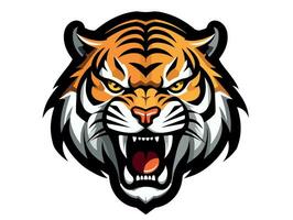arrabbiato tigre esport logo vettore illustrazione con isolato sfondo
