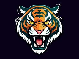 arrabbiato tigre esport logo vettore illustrazione con isolato sfondo