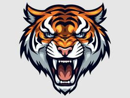 arrabbiato tigre esport logo vettore illustrazione con isolato sfondo