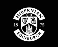 hibernian fc club logo simbolo bianca Scozia lega calcio astratto design vettore illustrazione con nero sfondo