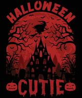 Halloween carino t camicia design vettore