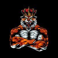 forte e arrabbiato tigre vettore