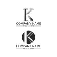 k logo design k lettera carattere concetto logo aziendale vettore e design