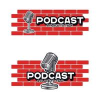 podcast parlare mascotte di personaggi per adesivo o emblema vettore