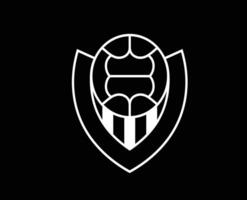 vichingo Reykjavik club logo simbolo bianca Islanda lega calcio astratto design vettore illustrazione con nero sfondo