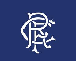 Glasgow rangers logo club simbolo bianca Scozia lega calcio astratto design vettore illustrazione con blu sfondo