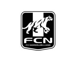 fc Nordsjaelland club logo simbolo nero Danimarca lega calcio astratto design vettore illustrazione