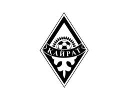 Kairat almaty club logo simbolo nero Kazakistan lega calcio astratto design vettore illustrazione