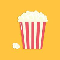 Popcorn icona su giallo sfondo. icona nel piatto stile. vettore illustrazione