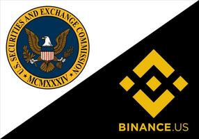 secondo ufficiale logo vs binance noi simbolo. sez citato in giudizio su binance attraverso i soldi riciclaggio nel bnb e richieste binance.us risorsa congelare. vettore illustrazione isolato su bianca