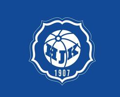 Helsinki club simbolo logo Finlandia lega calcio astratto design vettore illustrazione con blu sfondo