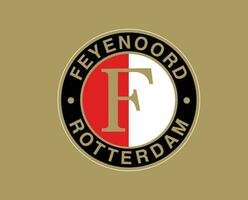 feyenoord rotterdam club logo simbolo Olanda eredivisie lega calcio astratto design vettore illustrazione con Marrone sfondo