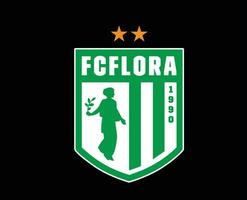 flora Tallinn club logo simbolo Estonia lega calcio astratto design vettore illustrazione con nero sfondo