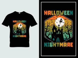 Halloween t camicia design illustrazione vettore Halloween incubo