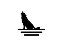 il lupo ululato silhouette per logo genere. vettore illustrazione