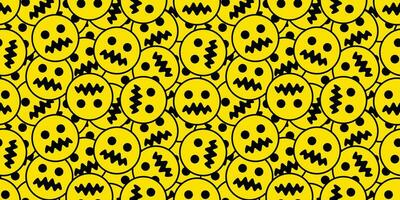 smiley emoji senza soluzione di continuità modello vettore icona Halloween cranio fantasma sciarpa isolato ripetere sfondo piastrella sfondo cartone animato illustrazione design