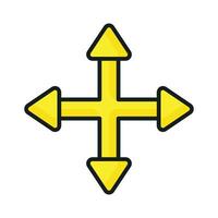 quattro modo direzione freccia cartello, strada cartello direzione icona, vettore illustrazione