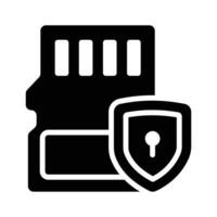 bloccato memoria carta con scudo. sd carta sicurezza, dati sicurezza sicuro informazione vettore