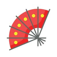 Cinese flamenco fan icona nel moderno design stile, tradizionale mano fan vettore