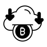 bitcoin nube estrazione vettore design nel moderno stile, pronto per uso icona