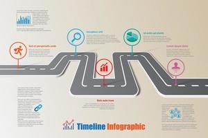 modello di infografica timeline tabella di marcia aziendale con puntatore vettore