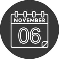 6 novembre vettore icona