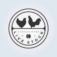 bestiame logo pollo azienda agricola simbolo vettore illustrazione design