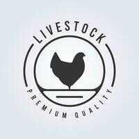 gallina azienda agricola logo bestiame simbolo vettore illustrazione design