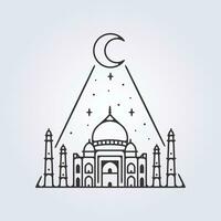 perni o etichetta di taj Mahal vettore logo icona simbolo illustrazione design