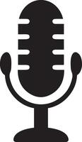 professionale microfono e Audio registrazione dispositivo icona isolato su bianca sfondo per podcasting e discorso vettore