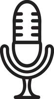 professionale microfono e Audio registrazione dispositivo icona isolato su bianca sfondo per podcasting e discorso vettore