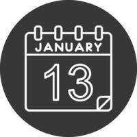 13 gennaio vettore icona