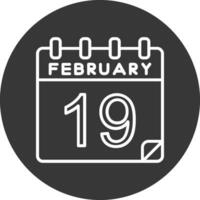 19 febbraio vettore icona