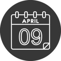 9 aprile vettore icona