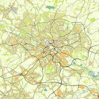 città carta geografica di leed, UK vettore