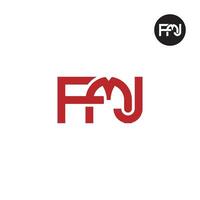 lettera fmj monogramma logo design vettore