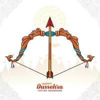tradizionale contento Dussehra acquerello arco e freccia celebrazione carta sfondo vettore